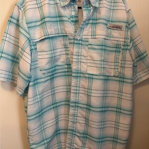 Habit Men's Blue Plaid Short Sleeve Shirt